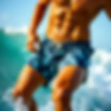 Athlete in Action Athlete showcasing a stylish pair of Greenline boardshorts during a surf session