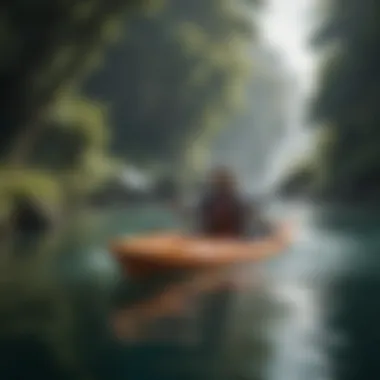 A kayak gliding through clear waters, highlighting the lightweight design of Hydroflex