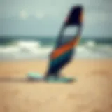 Stylish kite surf board on the beach