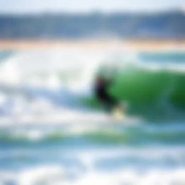 Kiteboarders riding the waves of Hatteras