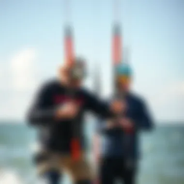 Local instructor demonstrating kiteboarding techniques