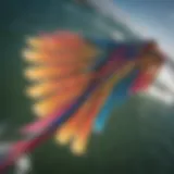 Close-up of a colorful kiteboarding wing showcasing its intricate design