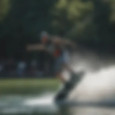 Portraying a wakeboarding event filled with dynamic energy