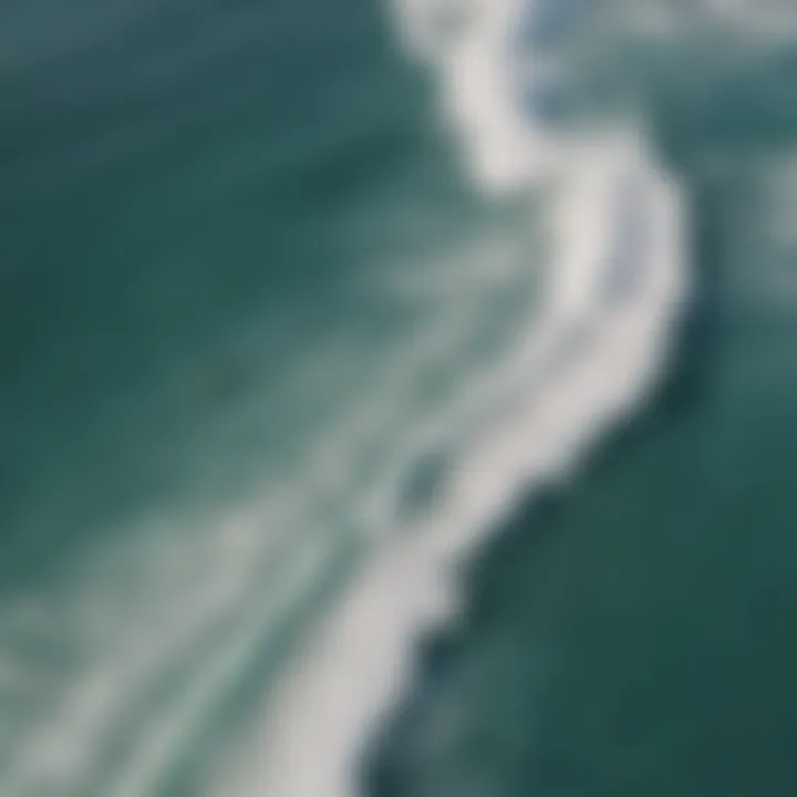 Aerial view of North Shore surf break showcasing powerful waves