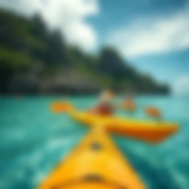 Kayaking on crystal clear waters