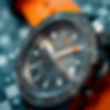 Close-up of technological features in a Rip Curl watch
