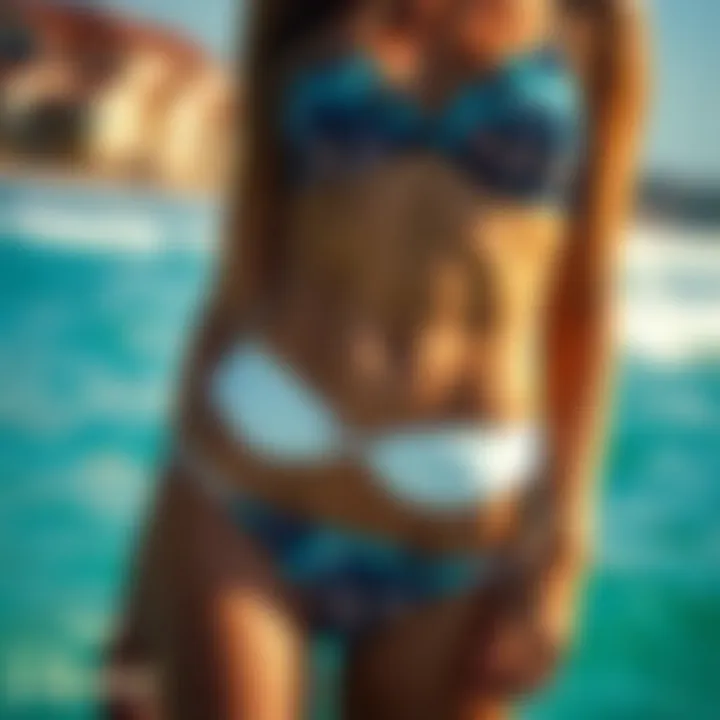 Stylish Roxy bikini on a model emphasizing fit and design