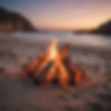 A cozy beach bonfire gathering with friends