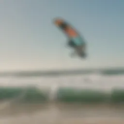 Kite surfing action on a vibrant Southern California beach