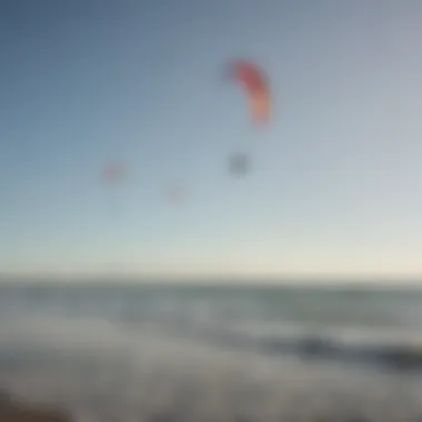 A group of kite surfers enjoying a competition