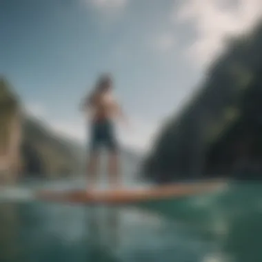 A paddler demonstrating stability on a wider paddle board