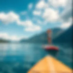 A breathtaking view of a tranquil lake ideal for paddle surfing.