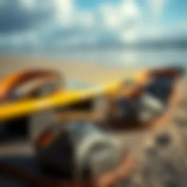 Close-up of modern, eco-friendly surf sandals showcasing materials