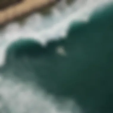 An aerial perspective of iconic surfing hotspots along the LA coastline