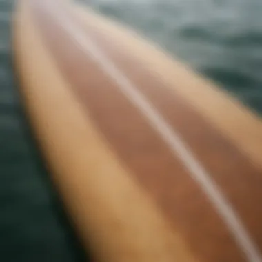 Close-up of high-performance surfboard materials