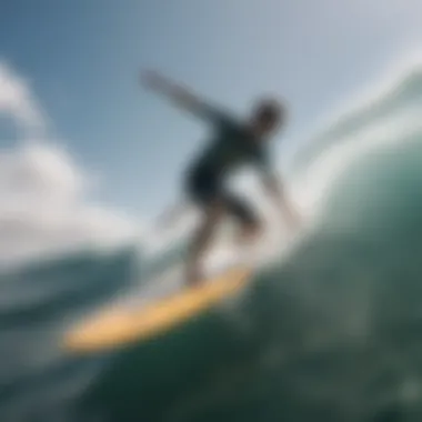 Surfing with the Armstrong Wing Sup in action