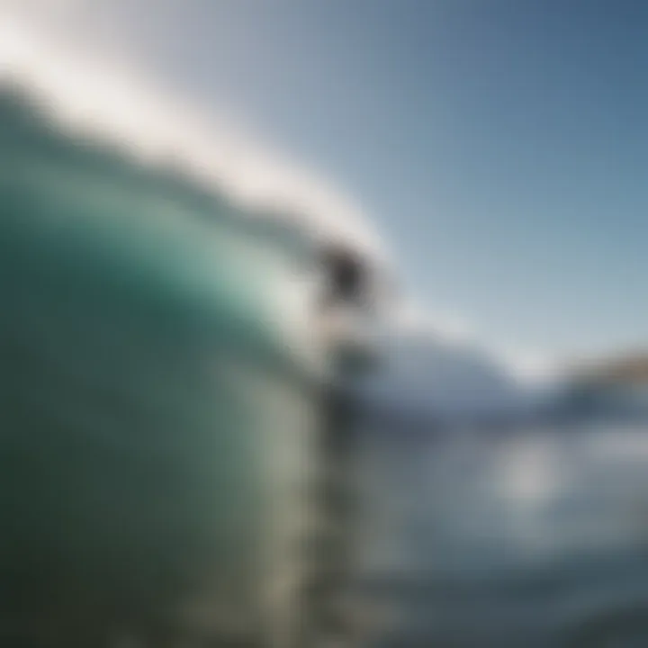 A photographer capturing the action as surfers take off on waves