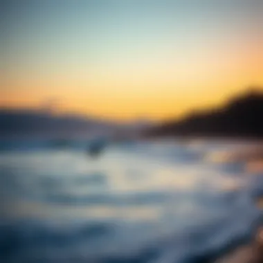 Sunset surf session at a renowned beach