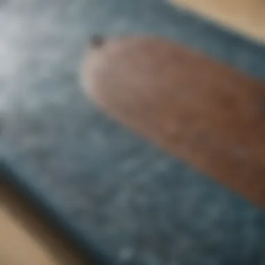 Close-up of a boogie board with intricate design and textures