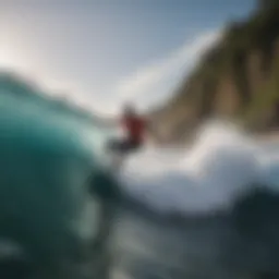 Dynamic surf scene capturing the essence of wave riding