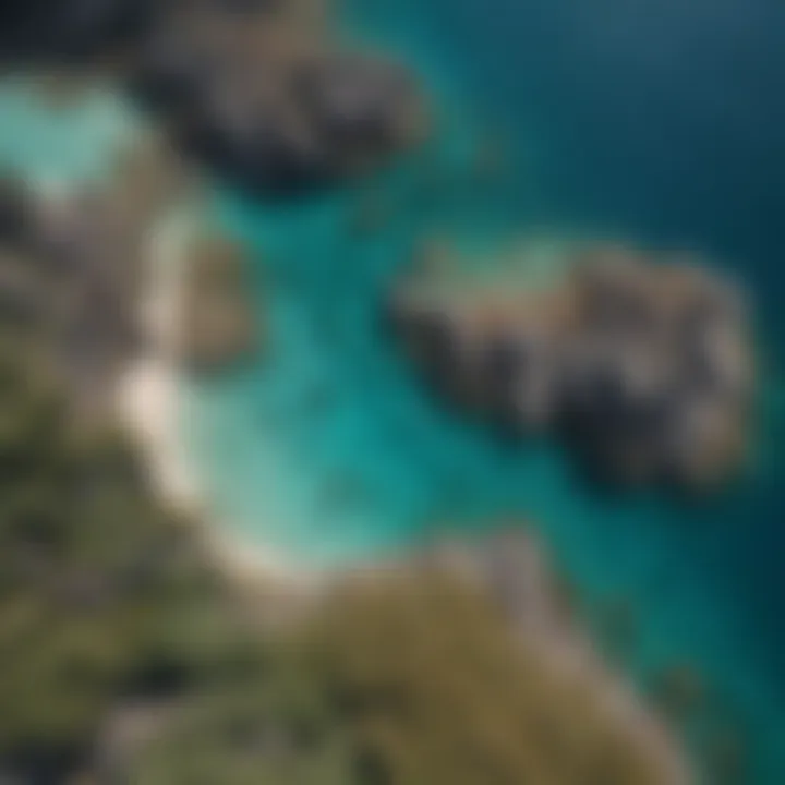 Aerial view of the Great Barrier Reef showcasing its vastness