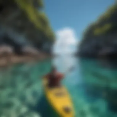 Kayakers navigating through the crystal-clear waters of the reef