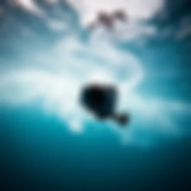 Underwater Stabilization Effect A breathtaking underwater shot illustrating the stabilization effect of a gimbal during watersport activities.