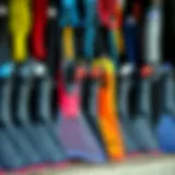 Various types of Viper fins displayed