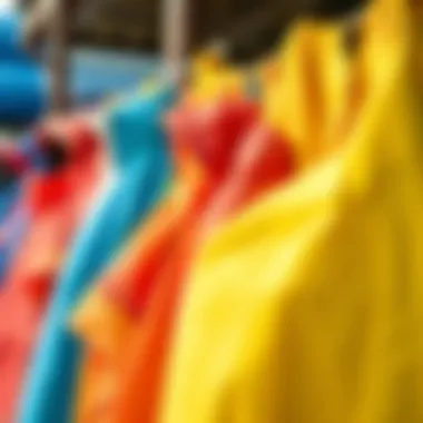 A variety of towelling ponchos displayed in vibrant colors