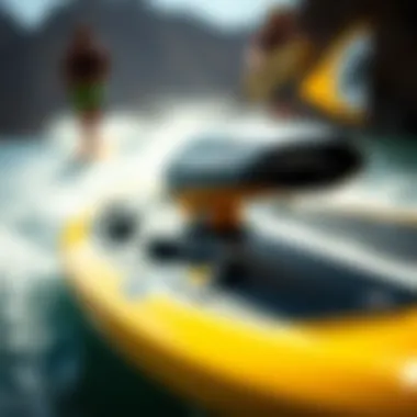 Innovative Technology of Motorized Surfboards Close-up view of motorized surfboard technology showcasing its features