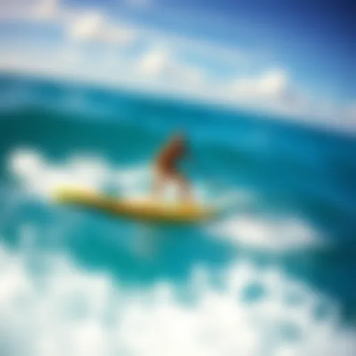 The Thrill of Olo Alaia in Action Vibrant Olo Alaia board gliding through crystal clear waters