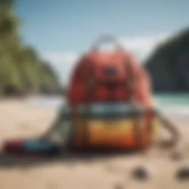 Stylish Roxy Bikini Life Backpack Stylish Roxy Bikini Life Backpack against a beach backdrop
