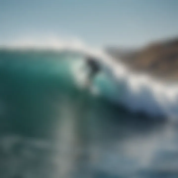 A surfer riding a wave at a popular Mexican surf spot, showcasing the thrill of the sport