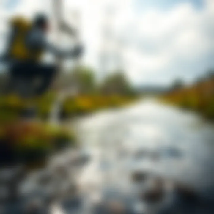 Chemical Runoff: A Threat to Freshwater Sources Illustration of chemical runoff into a river