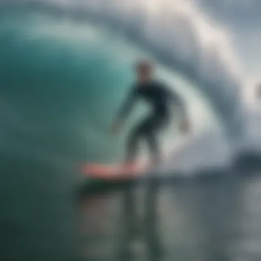 Surfer riding a wave on a Wavestorm