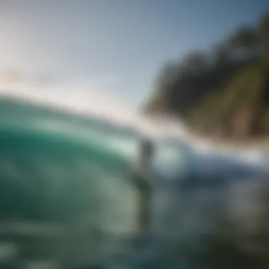 A play surfer interacting with nature, capturing the essence of eco-conscious surfing.