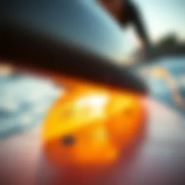 Innovation in Surf Technology A close-up view of high-performance surf equipment showcasing modern technology.