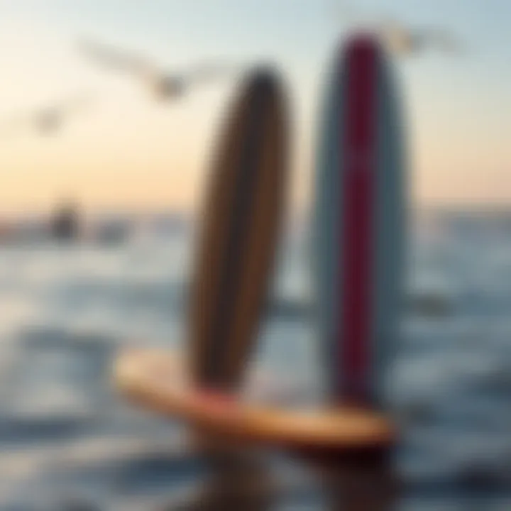 Comparison of new and used Exile skimboards, highlighting performance characteristics