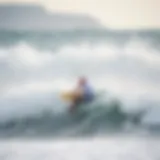 Surfing waves at Thurso