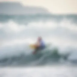 Surfing waves at Thurso