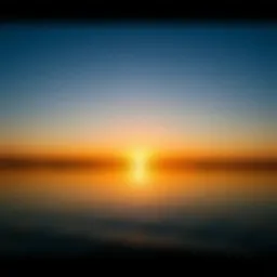 Tranquil sunset over the water with reflection