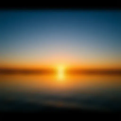 Tranquil sunset over the water with reflection