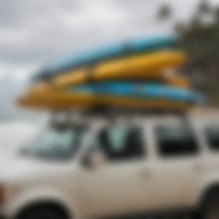 Comparison of soft racks and hard roof racks for surfboards