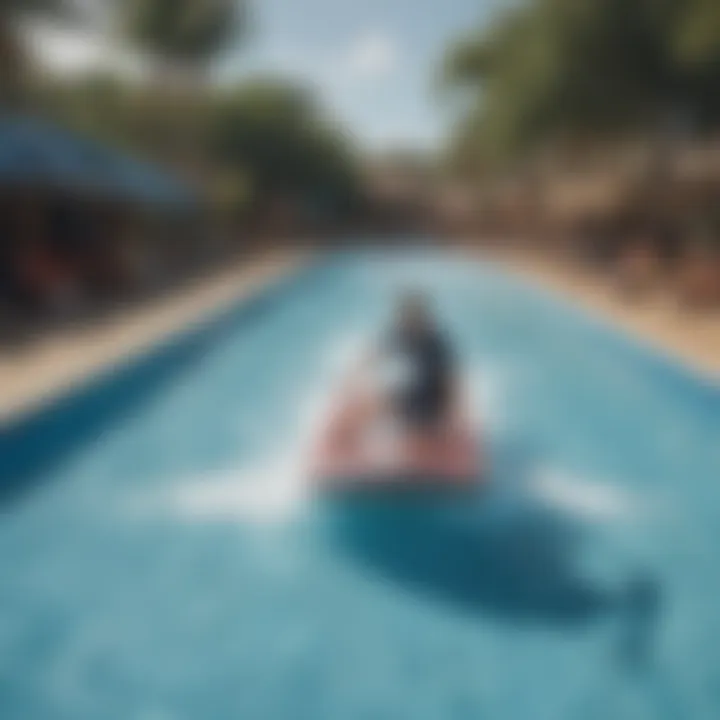 Technical setup of a Flowrider showing water mechanics