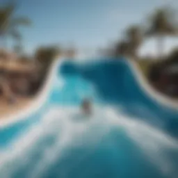 Flowrider installation showcasing a vibrant surfing setup