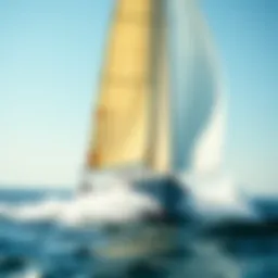 Sailboat harnessing wind for speed