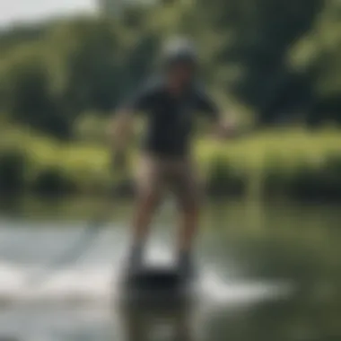 Rider demonstrating wakeboard technique with optimal size