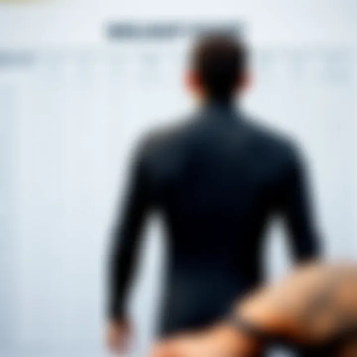 Detailed size chart for wetsuit fitting