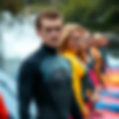 A variety of wetsuit styles and fits