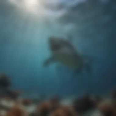 A vibrant underwater scene showcasing sharks in their natural habitat